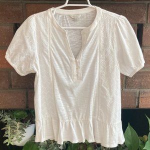 Lucky Brand White Embroidered Top